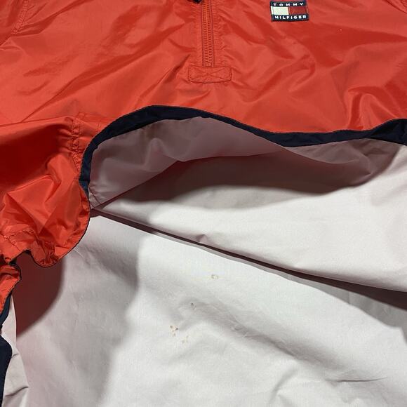 Vintage Tommy Hilfiger Jacket Mens XL Windbreaker Pullover Golf 1/4 ZipRed - Picture 5 of 10